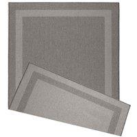 Duo Weave Indoor/Outdoor Rug Border Silver 170 X 120Cm, Grey