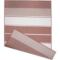 Duo Weave Indoor/Outdoor Rug Tonal Stripes Rust 170 X 120Cm, Brown