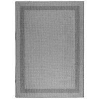 Duo Weave Indoor/Outdoor Rug Border Charcoal 230 X 160Cm, Grey