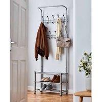 House of Home Multi Purpose Stand 18 Hooks For Clothes Shoes Hats Bags - Grey, Grey