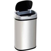 HOMCOM Sensor Dustbin Touchless Trash Can Automatic Stainless Steel 48L, Grey