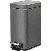 HOMCOM 5L Steel Waste Pedal Bin - Grey, Grey