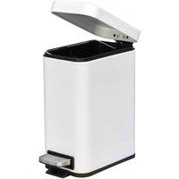 HOMCOM 5L Steel Waste Pedal Bin - White, White