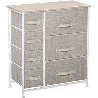 HOMCOM Storage Dresser Tower w/ Adjustable Feet 7 Drawers, White