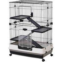 PawHut Small Animal Cage Hutch For Rabbit - Pet Minks - Chinchillas - Black, Black