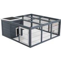 PawHut Small Animal House With Openable Roof - Dark Grey, Grey