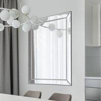 MirrorOutlet Horsley All Glass Modern Large Wall Mirror 120 X 94 Cm, Clear