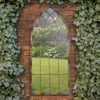 MirrorOutlet Somerley Rustic Arch Garden Mirror 114 X 50 Cm, Silver