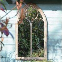 MirrorOutlet Somerley Chapel Arch Garden Mirror 112 X 61 Cm, Cream