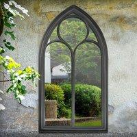 MirrorOutlet New Black MirrorOutlet Somerley Chapel Arch Garden Mirror 112 X 61 Cm, Black