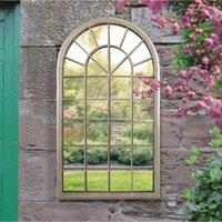 MirrorOutlet Somerley Country Arch Large Garden Mirror 129 X 76 Cm, Silver