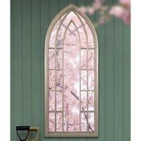 MirrorOutlet Somerley Gothic Arch Large Garden Mirror 150 X 61 Cm, White