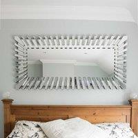 MirrorOutlet Starburst All Glass Stylised Full Length Dress Mirror 170 X 79 Cm, Silver