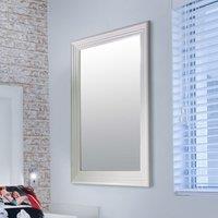 MirrorOutlet New Modern Bright White Layered Wall Mirror 3Ft6 X 2Ft6 1060 X 756Mm, White