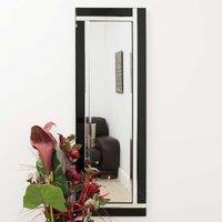 MirrorOutlet Aston Black All Glass Wall Mirror 120 X 40 Cm, Black