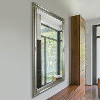 MirrorOutlet Kingsbury Silver Classic Large Wall Mirror 168 X 107 Cm, Silver