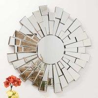 MirrorOutlet Sunburst All Glass Elegant Round Wall Mirror 90 X 90 Cm