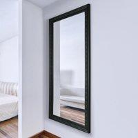 MirrorOutlet Langton Black Shabby Chic Dress Mirror 160 X 73 Cm, Black