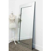 MirrorOutlet Oakley All Glass Triple Edge Bevelled Full Length Mirror 174 X 85 Cm, Silver