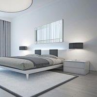 MirrorOutlet Milton All Glass Bevelled Square Corner Full Length Mirror 174 X 85 Cm, Silver
