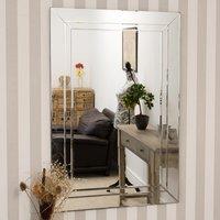 MirrorOutlet Cranbury All Glass Large Dress Mirror 120 X 80 Cm, Silver