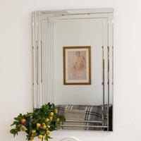 MirrorOutlet Luxford All Glass Bevelled Mirror 90 X 60 Cm, Silver