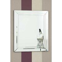 MirrorOutlet Cranbury All Glass Mirror 68 X 58 Cm, Silver