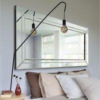 MirrorOutlet Cranbury All Glass Full Length Mirror 174 X 85 Cm, Silver