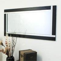 MirrorOutlet Aston Black All Glass Full Length Mirror 174 X 85 Cm, Black