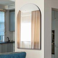 MirrorOutlet New Large All Glass Bevelled Arched Mirror 120 X 80 Cm, Silver