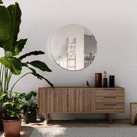 MirrorOutlet All Glass Bevelled Classic Design Round Mirror 60 X 60Cm, Silver