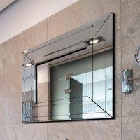 MirrorOutlet Langley All Glass Modern Bevelled Mirror 68 X 58Cm