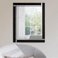 MirrorOutlet Aston Black Double Bevelled All Glass Mirror 68 X 58 Cm