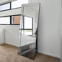 MirrorOutlet Luxford All Glass Bevel Free Standing Cheval Dress Mirror 5Ft7 X 1Ft11 170Cm X 58Cm, Silver