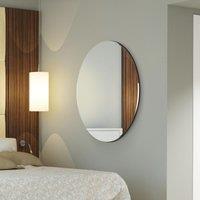 MirrorOutlet All Glass Bevelled Classic Design Round Mirror 110 X 110Cm, Silver
