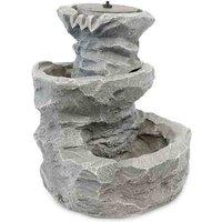 Gardenwize Cascading Rock Solar Water Feature, Grey