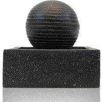 Gardenwize Solar Square Black Ball Water Feature, Black