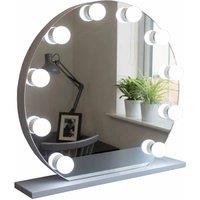 At Home Comforts Audrey Hardwood Round 10 Led Frameless, White