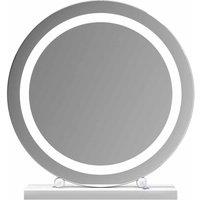 At Home Comforts Lucille Hardwood Round Led Strip Frameless, White
