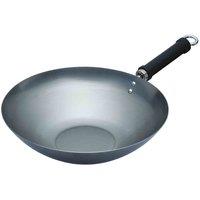 Kitchencraft World Of Flavours Oriental Plain Carbon Steel 30Cm Wok, Grey