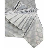 The Waterside Waterside 9 Piece Silver Geo Table Linen Set