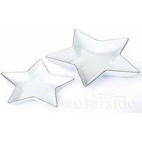 The Waterside Waterside Platinum Rim Star Serving Plates Set Of 2