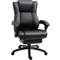 Vinsetto Executive Home Office Chair High Back Recliner With Foot Rest Black, Black