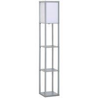 HOMCOM Floor Lamp Reading Lamp With 3 Tier Storage Shelf Grey, Grey