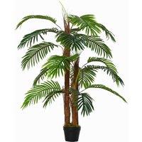 Outsunny 120Cm/4Ft Artificial Palm Tree Decorative Plant With19 Leaves Nursery Pot, Green