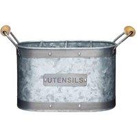 Kitchencraft Industrial Kitchen Galvanised Steel Utensil Caddy