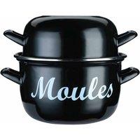Kitchencraft World Of Flavours Mediterranean Large Mussels Pot, Black