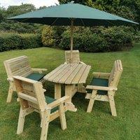 Churnet Valley Garden Furniture Churnet Valley Ergo 6 Seat Table Set, Brown