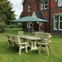 Churnet Valley Garden Furniture Churnet Valley Ergo 8 Seat Table Set, Brown