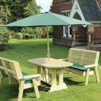 Churnet Valley Garden Furniture Churnet Valley Ergo 6 Seat Table Set, Brown
